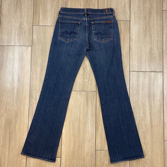 7 For All Mankind Bootcut Jeans Women’s 29 Made in USA Dark Wash Stretch Denim - Picture 2 of 12